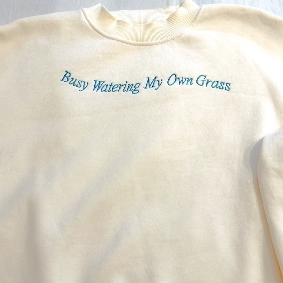 Yellow The Label Watering My Own Grass Oversized Sweatshirt *NWOT* - Picture 6 of 9